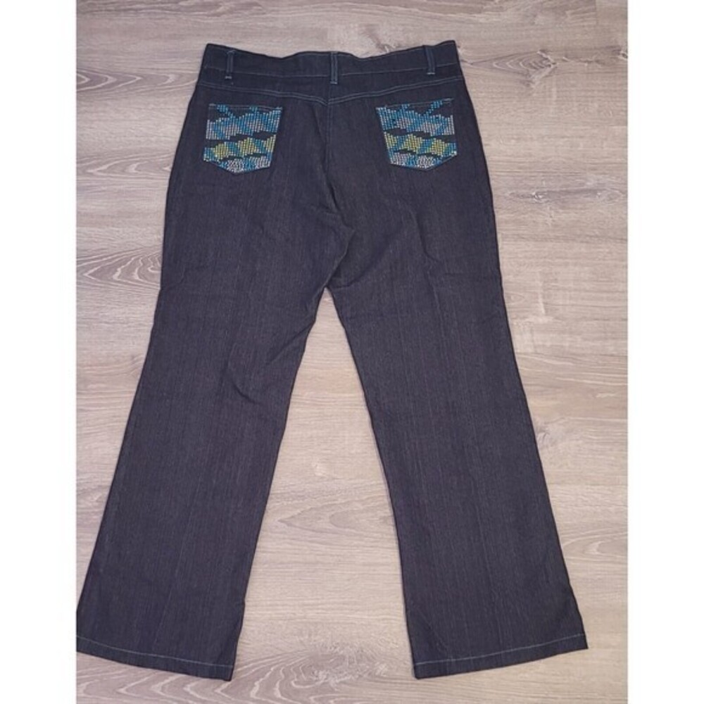 Gold Flava Womens Cotton Stretch Dark Wash Rhinestone Studded Plus Size 20